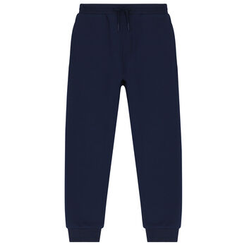 Boys Navy Blue Logo Joggers